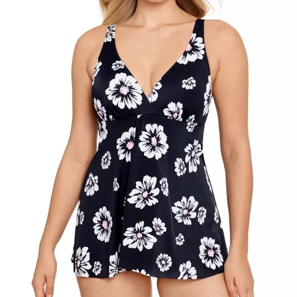 Swim Solutions Flyaway Tummy-Control Swimdress